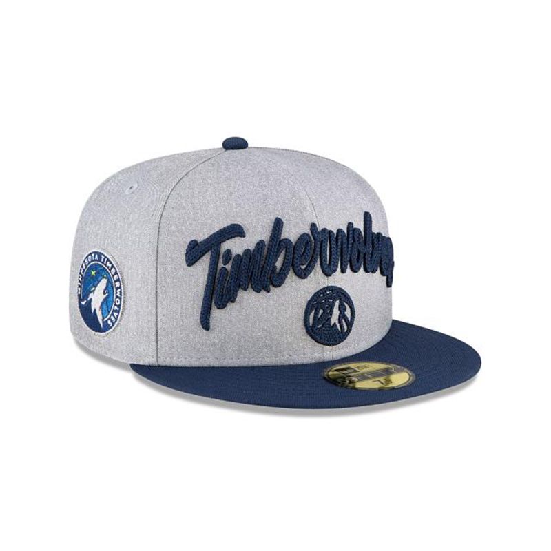 NBA Minnesota Timberwolves Draft 59Fifty Fitted (GRJ2629) - Grey New Era Caps